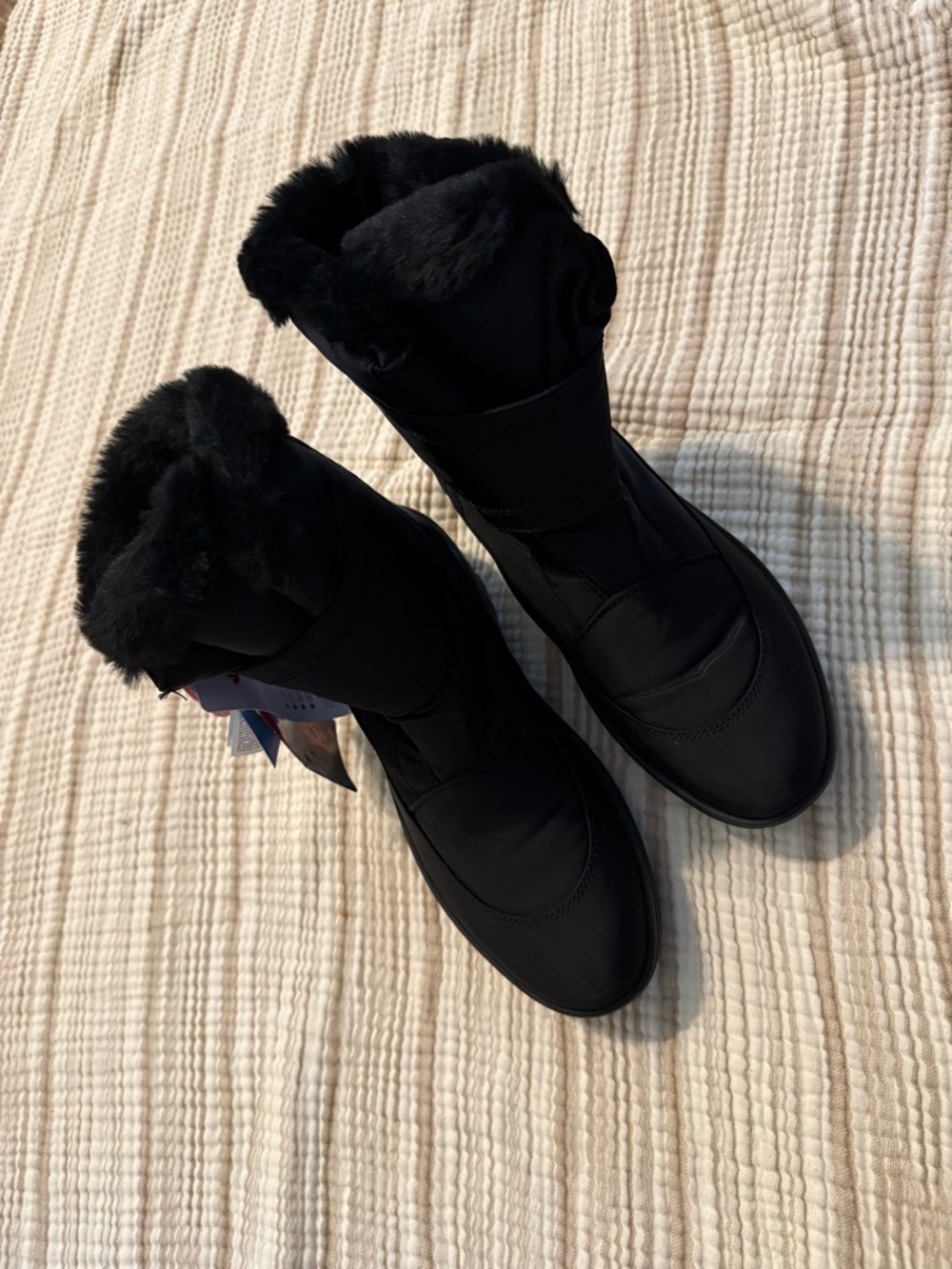 Pajar Black Faux-Fur Winter Ankle Boots